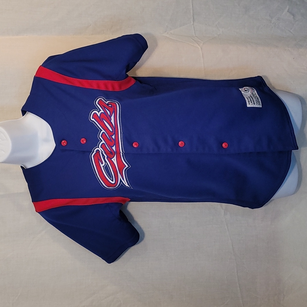 Blue and Red 'Cubs' Short-Sleeve Jersey Top